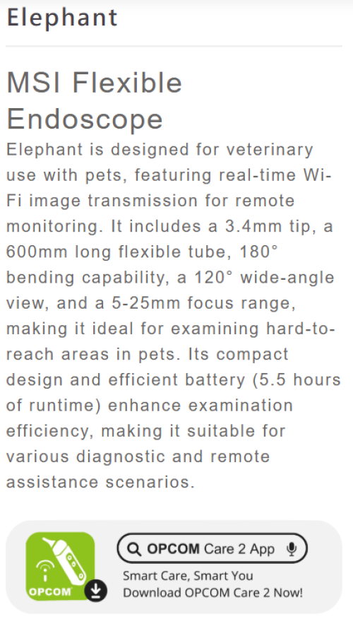 Elephant Wi-Fi Flexible Endoscope