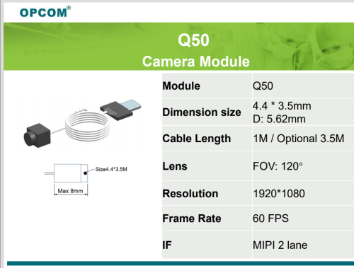 Q50 Camera Module For endoscope