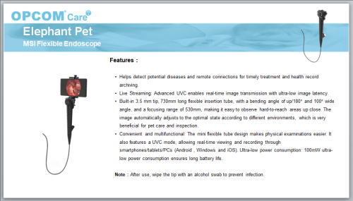 Elephant Pet Flexible Endoscope