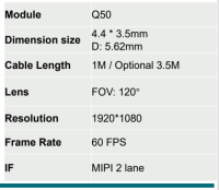 Q50 Camera Module For endoscope