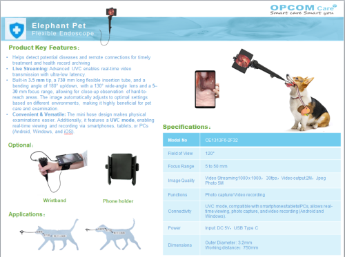 Elephant Pet Flexible Endoscope