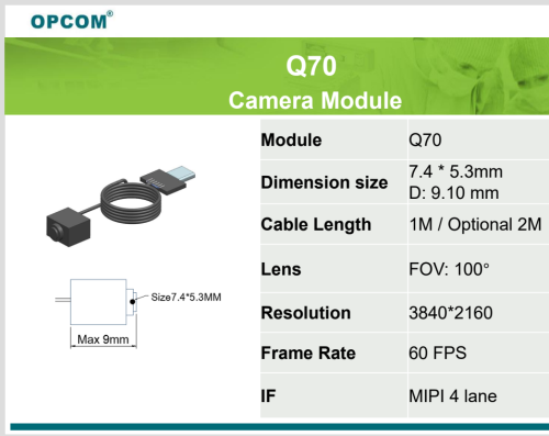 Q70 Camera Module For endoscope